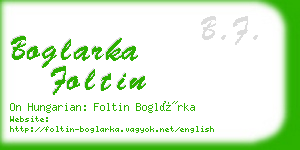 boglarka foltin business card